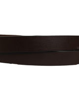 Dolce & Gabbana Brown Leather Double Wrap Metal Buckle Belt