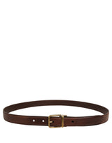 Dolce & Gabbana Brown Leather Gold Tone Metal Buckle Belt