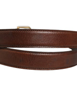 Dolce & Gabbana Brown Leather Gold Tone Metal Buckle Belt