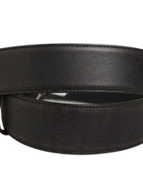 Dolce & Gabbana Black Leather Anchor Logo Metal Buckle Belt