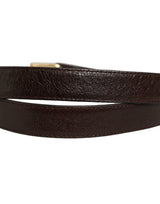 Dolce & Gabbana Men Brown Leather Gold Tone Metal Buckle Belt
