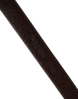 Dolce & Gabbana Men Brown Leather Gold Tone Metal Buckle Belt