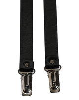 Dolce & Gabbana Black Adjustable Silver Metal Clips Suspenders