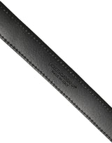 Dolce & Gabbana Black Canvas Leather Gold Metal Buckle Belt