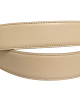 Dolce & Gabbana Beige Leather Silver Tone Metal Buckle Belt