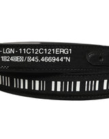 Dolce & Gabbana Black Fabric Leather Barcode Silver Buckle Belt