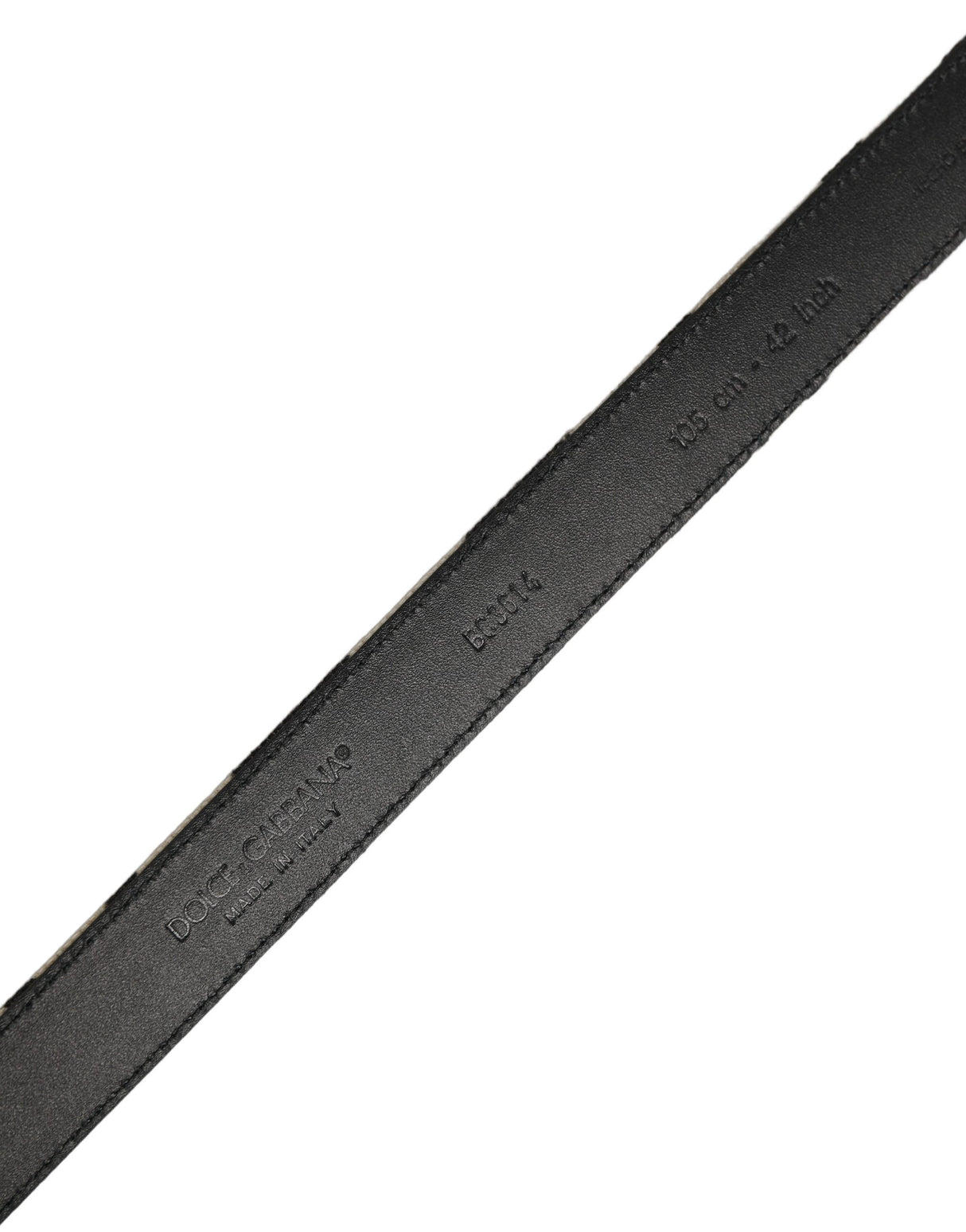 Dolce & Gabbana Black Ivory Silver Tone Metal Buckle Belt