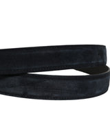 Dolce & Gabbana Men Black Leather Gold Tone Metal Buckle Belt