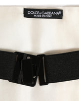 Dolce & Gabbana White Men Wide Waist Belt Cotton Cummerbund
