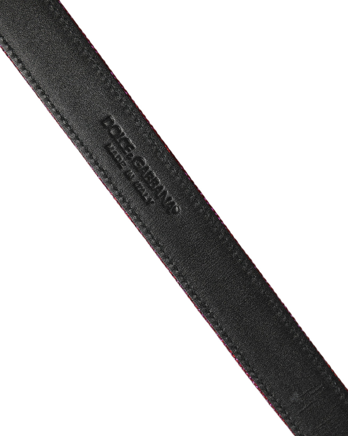 Dolce & Gabbana Men Fuchsia Glitter Silver Metal Buckle Belt