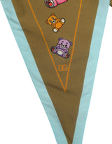 Dolce & Gabbana Men Brown Teddy Bear Cotton Lace Stole Scarf