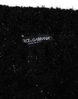Dolce & Gabbana Men Black Cashmere Knitted Neck Warmer Scarf