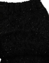 Dolce & Gabbana Men Black Cashmere Knitted Neck Warmer Scarf