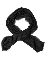 Dolce & Gabbana Men Black Viscose Polka Dot Fringe Shawl Lace Stole