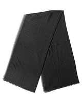 Dolce & Gabbana Men Black Viscose Polka Dot Fringe Shawl Lace Stole