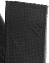 Dolce & Gabbana Men Black Viscose Polka Dot Fringe Shawl Lace Stole