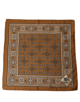 Dolce & Gabbana Brown Geometric Pocket Square Foulard Scarf