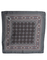 Dolce & Gabbana Gray Geometric Pocket Square Foulard Scarf