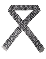 Dolce & Gabbana Gray Baroque Silk Fringed Skinny Foulard Scarf