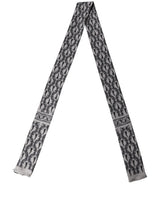 Dolce & Gabbana Gray Baroque Silk Fringed Skinny Foulard Scarf