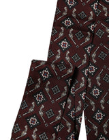 Dolce & Gabbana Burgundy Skinny Twilly Fringed Foulard Scarf