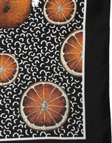 Dolce & Gabbana Black Silk Orange Pocket Square Foulard Scarf