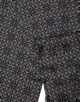 Dolce & Gabbana Black Silk Geometric Fringed Neck Shawl Scarf