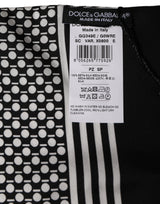 Dolce & Gabbana Black White Geometric Silk Neck Shawl Scarf