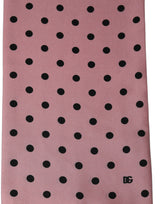 Dolce & Gabbana Pink Polka Dot Silk Fringed Lace Stole Scarf