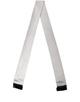 Dolce & Gabbana Light Gray Satin Silk Fringed Lace Stole Scarf