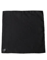 Dolce & Gabbana Men Black Silk Pocket Square Foulard Scarf