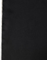 Dolce & Gabbana Men Black Silk Pocket Square Foulard Scarf