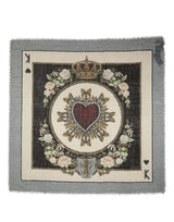 Dolce & Gabbana Men Multicolor King of Hearts Square Foulard Scarf
