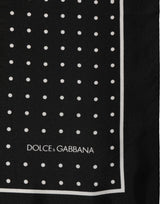 Dolce & Gabbana Black Polka Dot Pocket Square Foulard Scarf