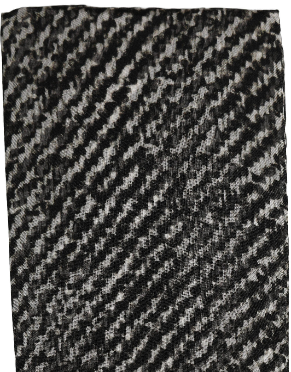 Dolce & Gabbana Black White Herringbone Tweed Shawl Scarf