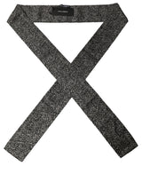 Dolce & Gabbana Black White Herringbone Tweed Shawl Scarf