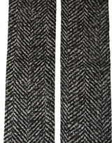 Dolce & Gabbana Black White Herringbone Tweed Shawl Scarf