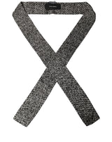 Dolce & Gabbana Black White Herringbone Tweed Shawl Scarf
