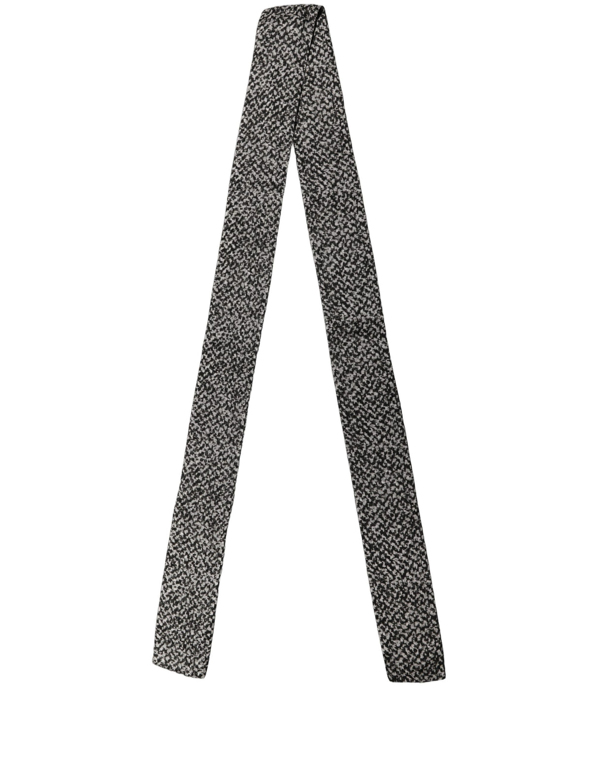 Dolce & Gabbana Black White Herringbone Tweed Shawl Scarf