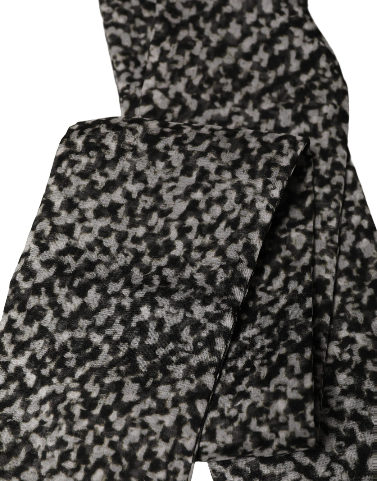Dolce & Gabbana Black White Herringbone Tweed Shawl Scarf