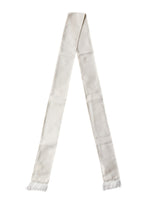 Dolce & Gabbana Men White Satin Silk Fringed Lace Stole Scarf