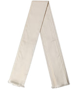 Dolce & Gabbana Men Cream Satin Silk Fringed Neck Shawl Scarf