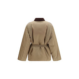 Versace Beige Nylon Full-Length Jacket