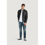 Jack Jones Black Artificial Leather Leather Jacket