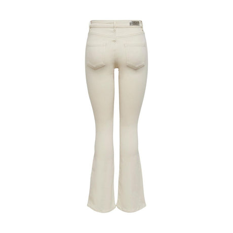 Only Cream Cotton Bootcut Jeans