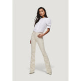 Only Cream Cotton Bootcut Jeans