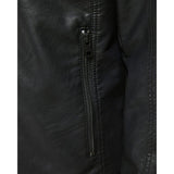 Jack Jones Black Polyamide Leather Jacket