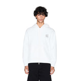 Armani Exchange White Cotton Hoodie