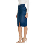 Morgan De Toi Blue Cotton Long Skirt