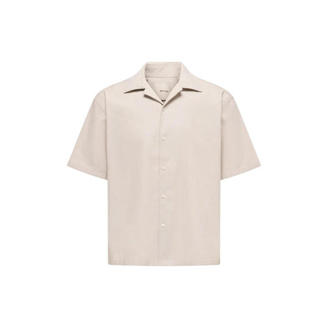Only & Sons Beige Cotton Shortsleeve Shirt